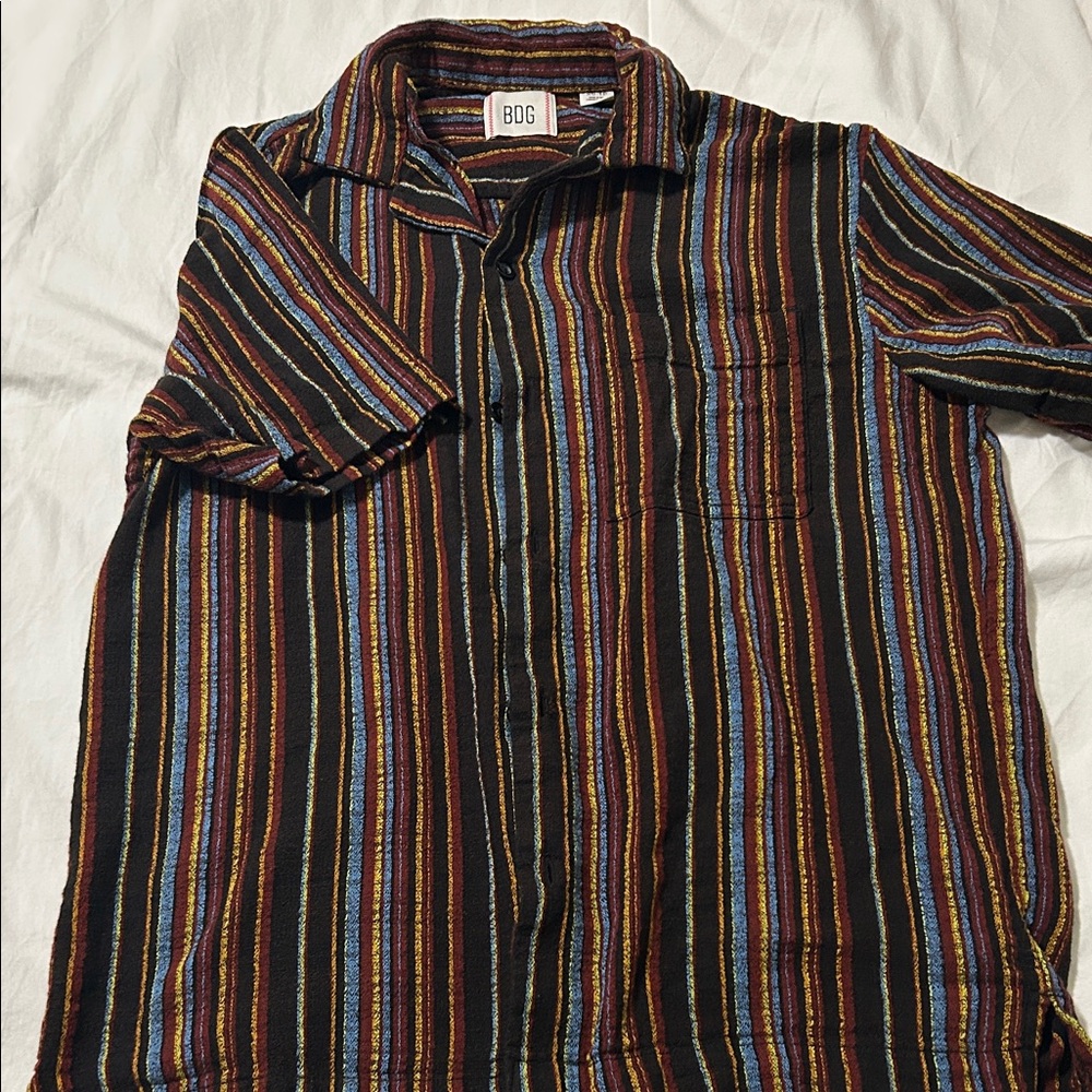 BDG Men's Multicolor Striped Shirt
